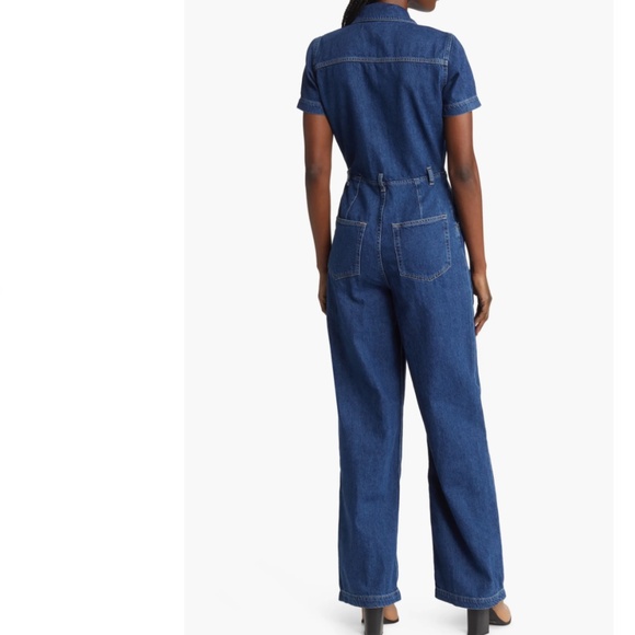 NWT $198 Reformation James Wide Leg Denim Jumpsuit in size 0! - Picture 3 of 7